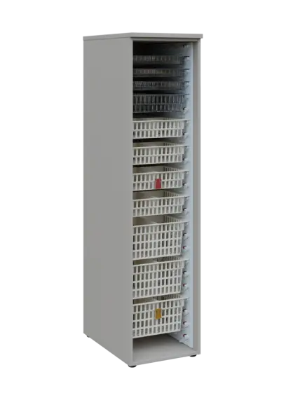 EUROMEDICA O - 46 skříň léková boxová, otevřená, 1950x460x735, korpus šedý